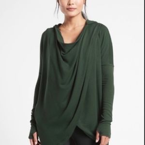 Athleta Purana Wrap Sweatshirt in Forest Green XL